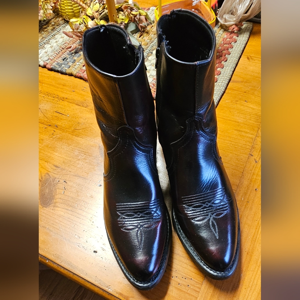 Sage mens Brown Western Cowboy Ankle Boots